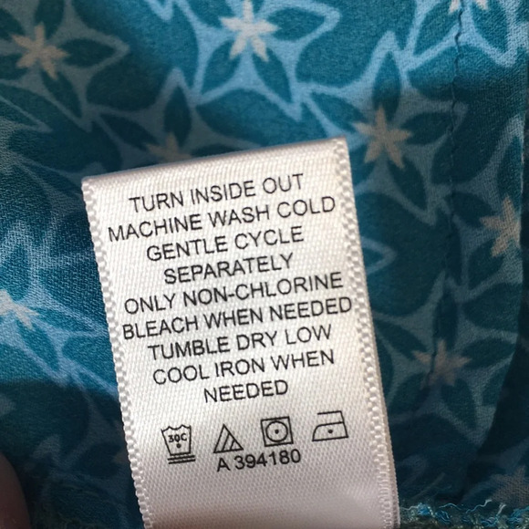 Logo Lori Goldstein Blue Floral Patchwork Grechen Tunic Shirt Womens XS Blouse - Picture 8 of 12